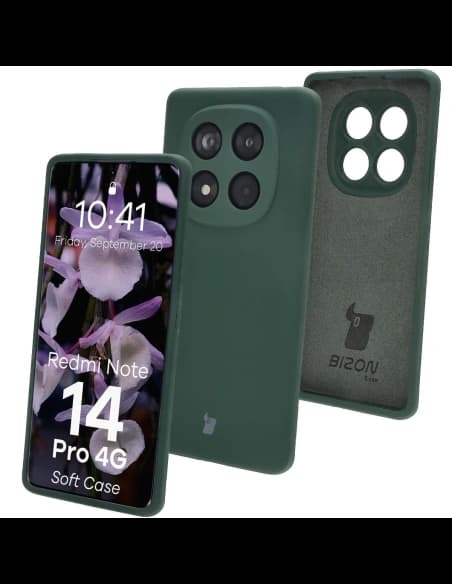 Husă Bizon Soft pentru Xiaomi Redmi Note 14 Pro 4G verde închis