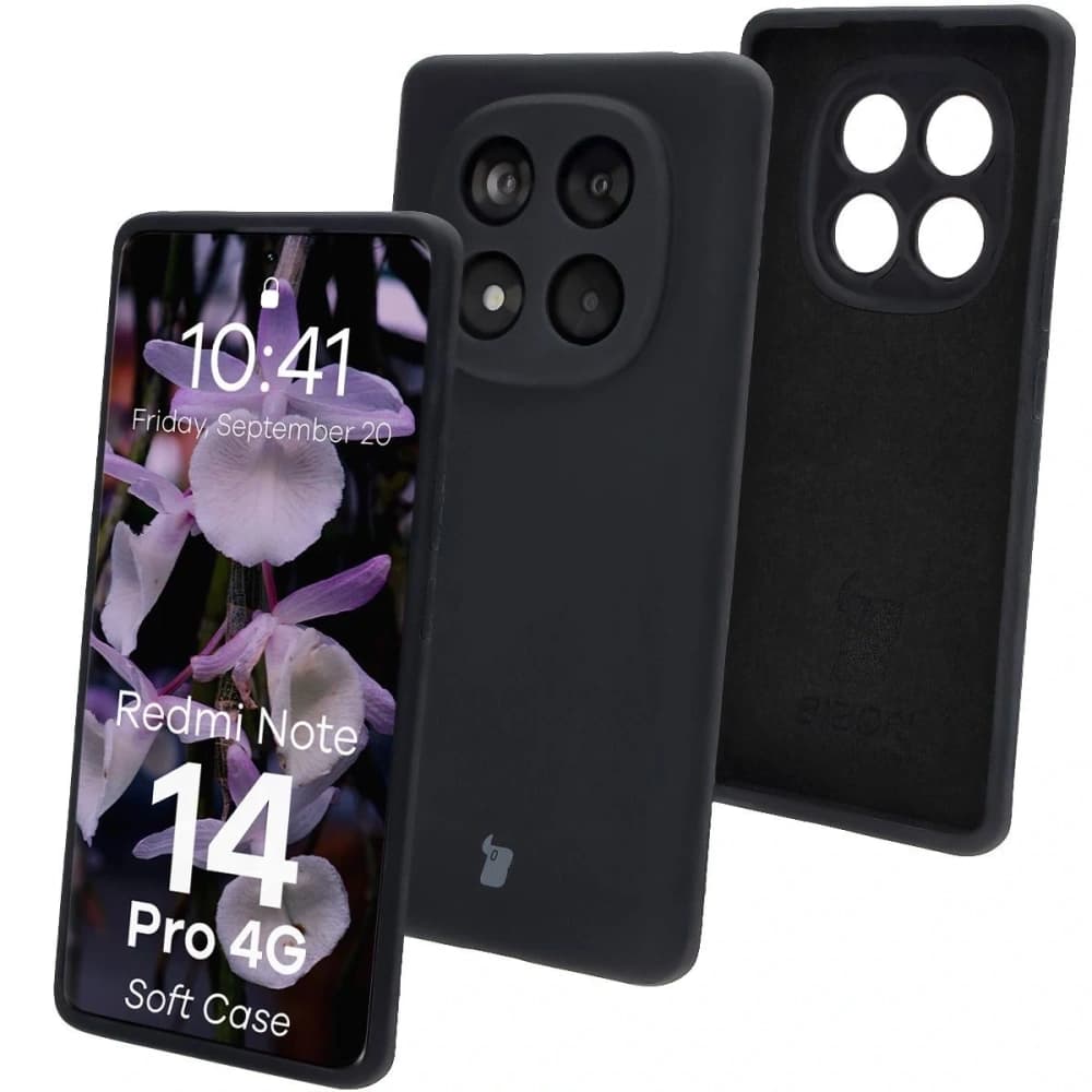Husă Bizon Soft pentru Xiaomi Redmi Note 14 Pro 4G neagră