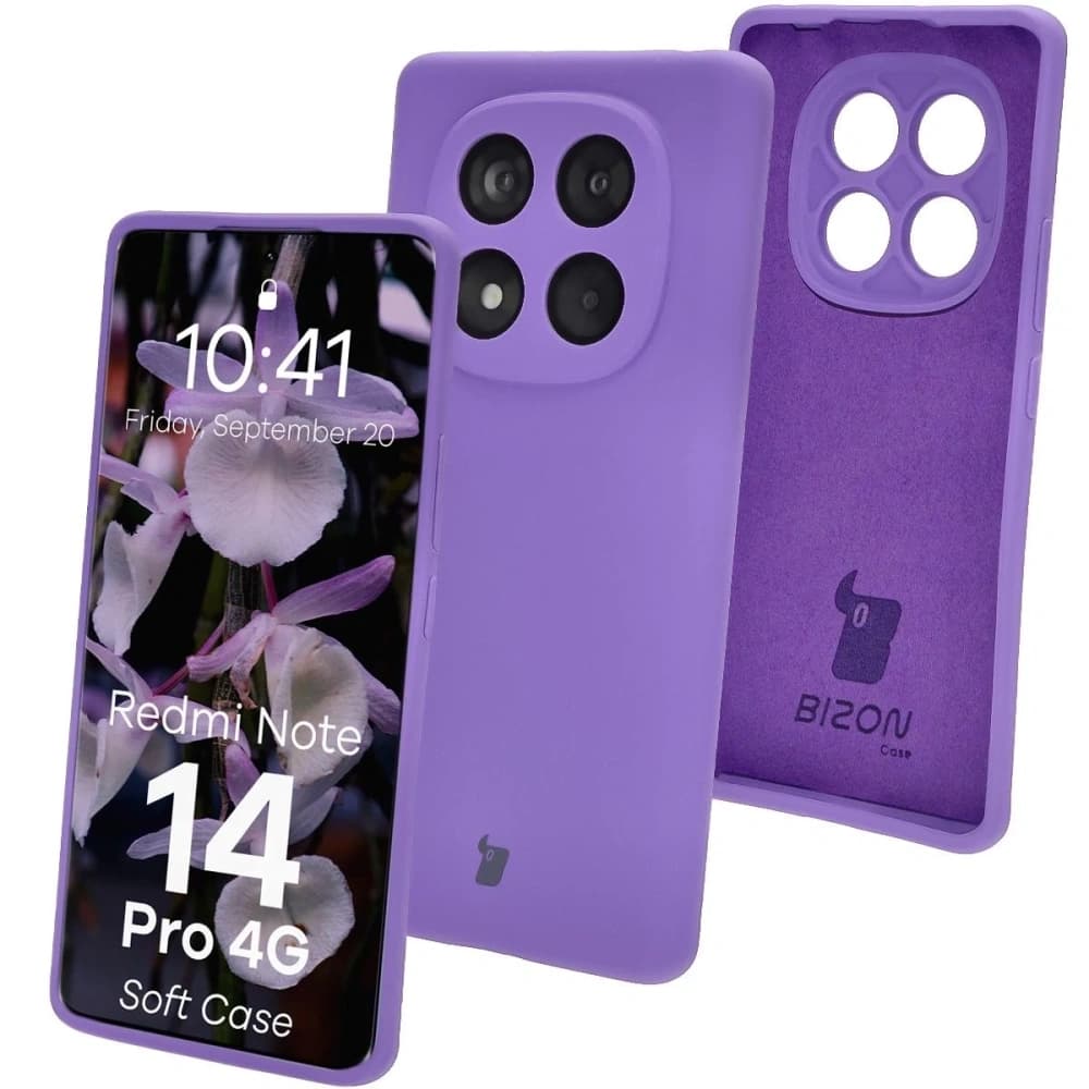 Husă Bizon Soft pentru Xiaomi Redmi Note 14 Pro 4G violetă