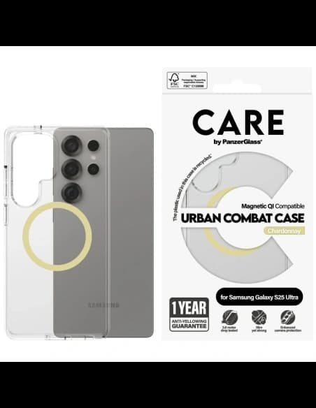 CARE od PanzerGlass Flagship Urban Combat Chardonnay QI Samsung Galaxy S25 Ultra čirý