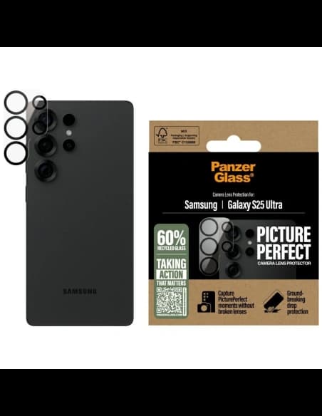 Edzett üveg a PanzerGlass PicturePerfect lencsevédőhöz a Samsung Galaxy S25 Ultra-hoz
