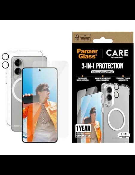 CARE von PanzerGlass Flagship 3in1 Set Samsung Galaxy S25 Edge