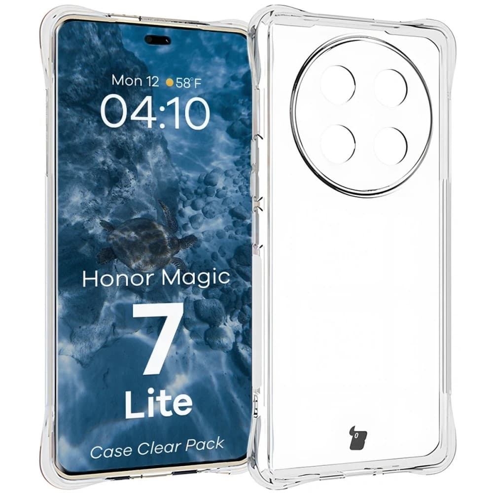 Husa flexibilă Bizon Case Clear Pack + 2x folie de protecție pentru ecran Honor Magic7 Lite - 3