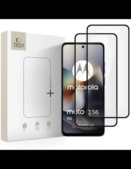 Tech-Protect Glass Fit+ Motorola Moto G56 5G Negru [2 PACHET]