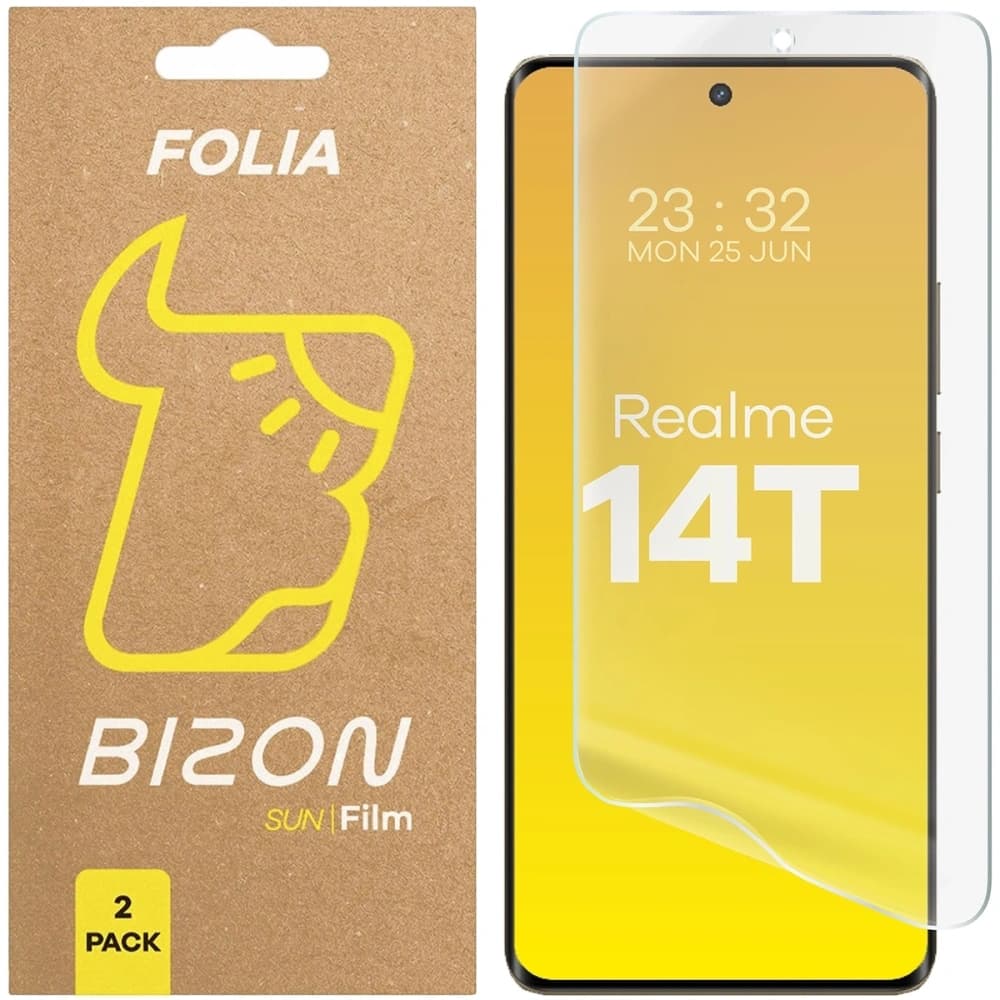 Bizon Glasfolie Sonne Realme 14T 5G [2 PACK] - 1