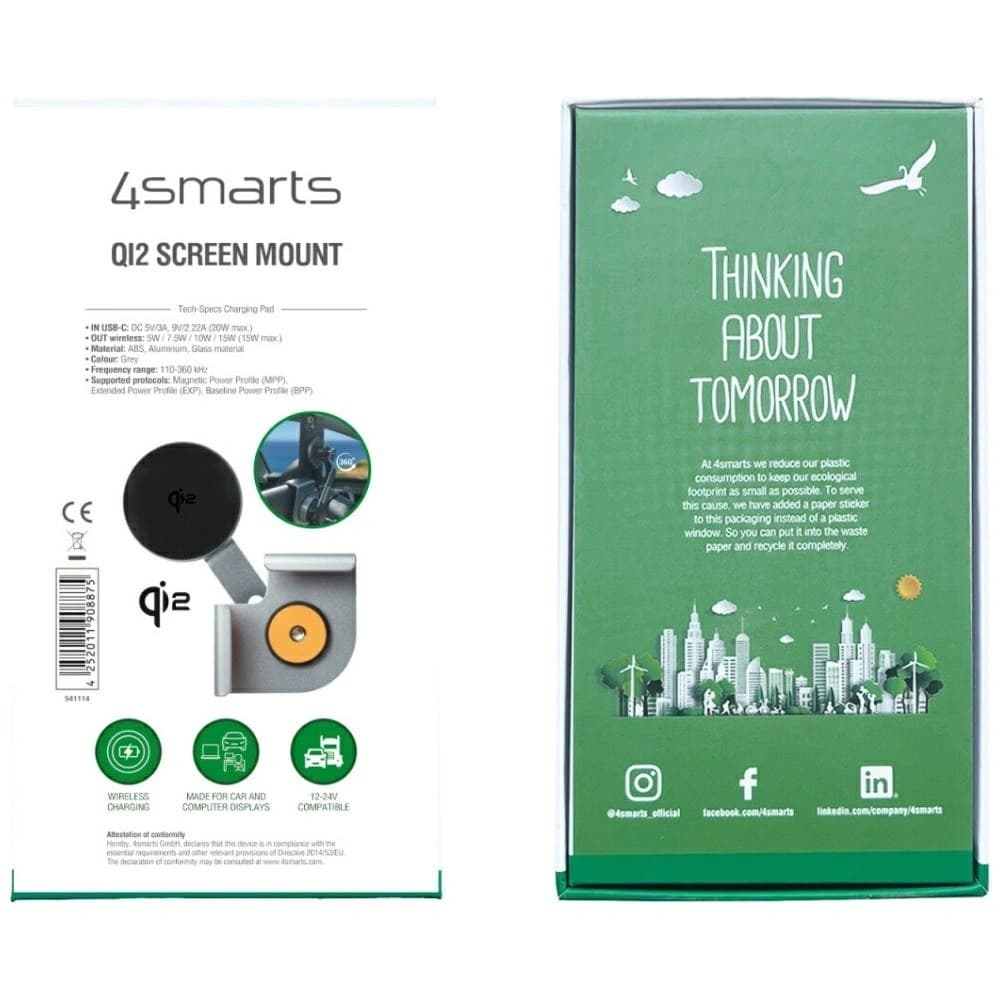 4smarts Mount Qi2 Magnetischer Bildschirmhalter für MagSafe-Smartphones Grau - 7