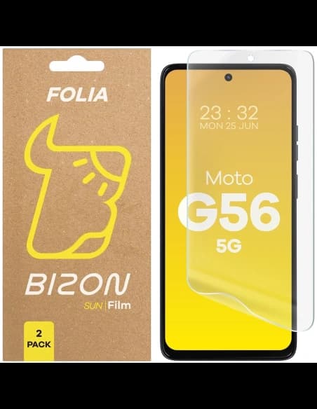 Film de protecție din sticlă Bizon pentru soare Motorola Moto G56 5G [2 PACHET]