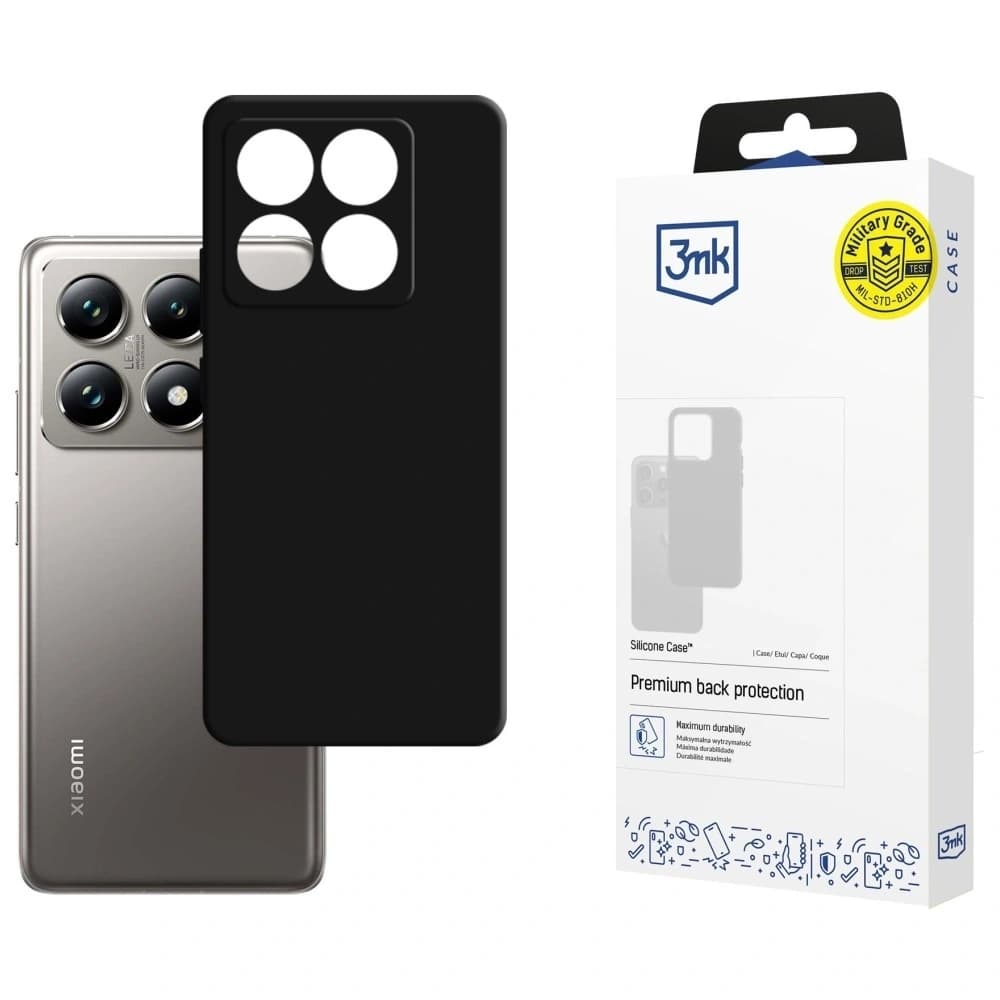 Husa din silicon 3MK pentru Xiaomi 14T Pro neagră - 1