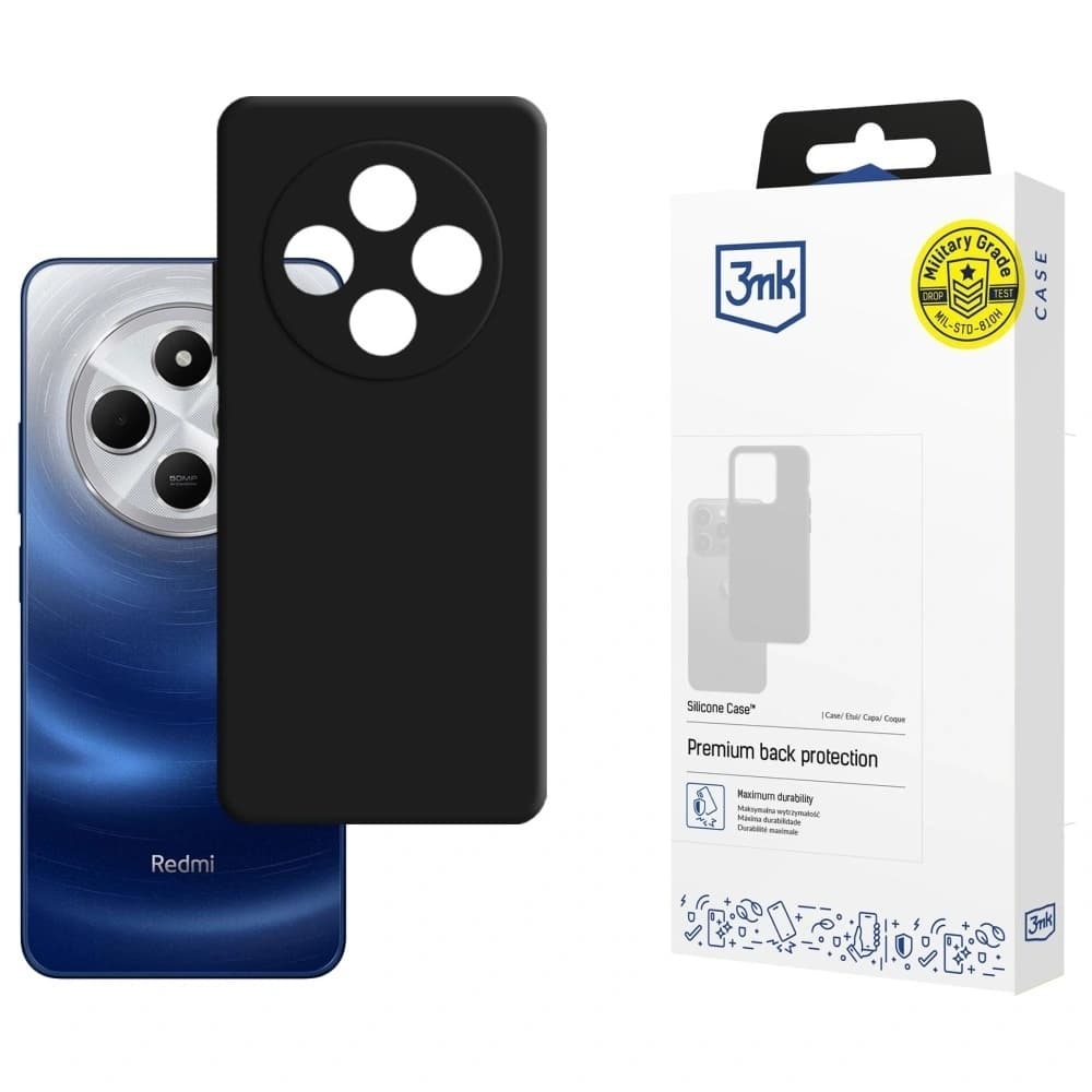 3MK Szilikon tok Xiaomi Redmi 14C / Redmi A4 5G fekete - 1