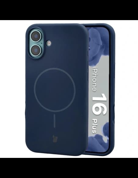 Husa moale Bizon cu magnet pentru Apple iPhone 16 Plus, albastru închis