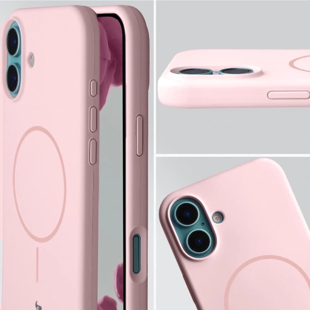 Husă moale Bizon cu magnet pentru Apple iPhone 16 Plus roz deschis - 6