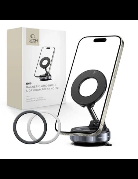 Tech-protect N60 Magnetic Magsafe Windshield & Dashboard Car Mount Black