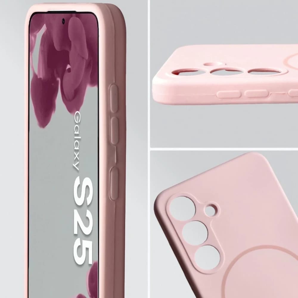 Bizon Soft Case Magnetický Samsung Galaxy S25 světle růžový - 6