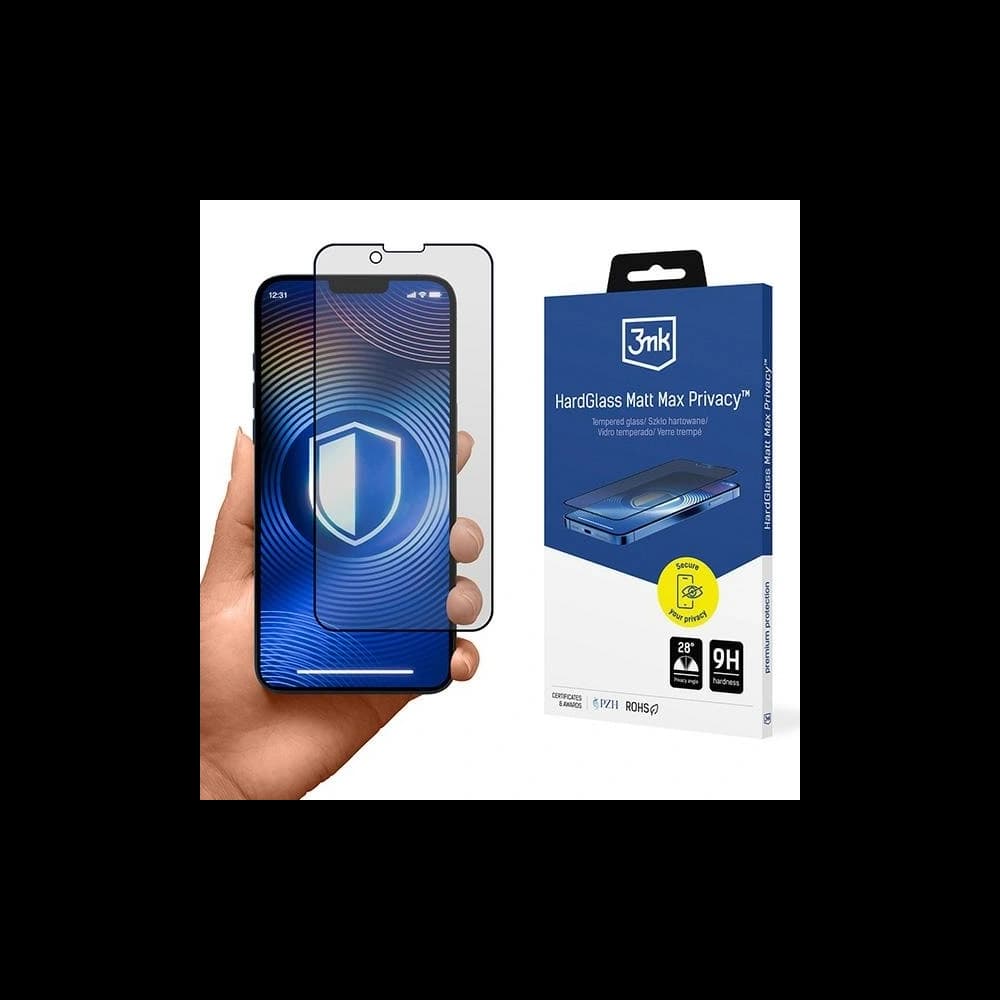 3MK HardGlass Matt Max Privacy Apple iPhone 13 / 13 Pro / 14 / 16e - 1