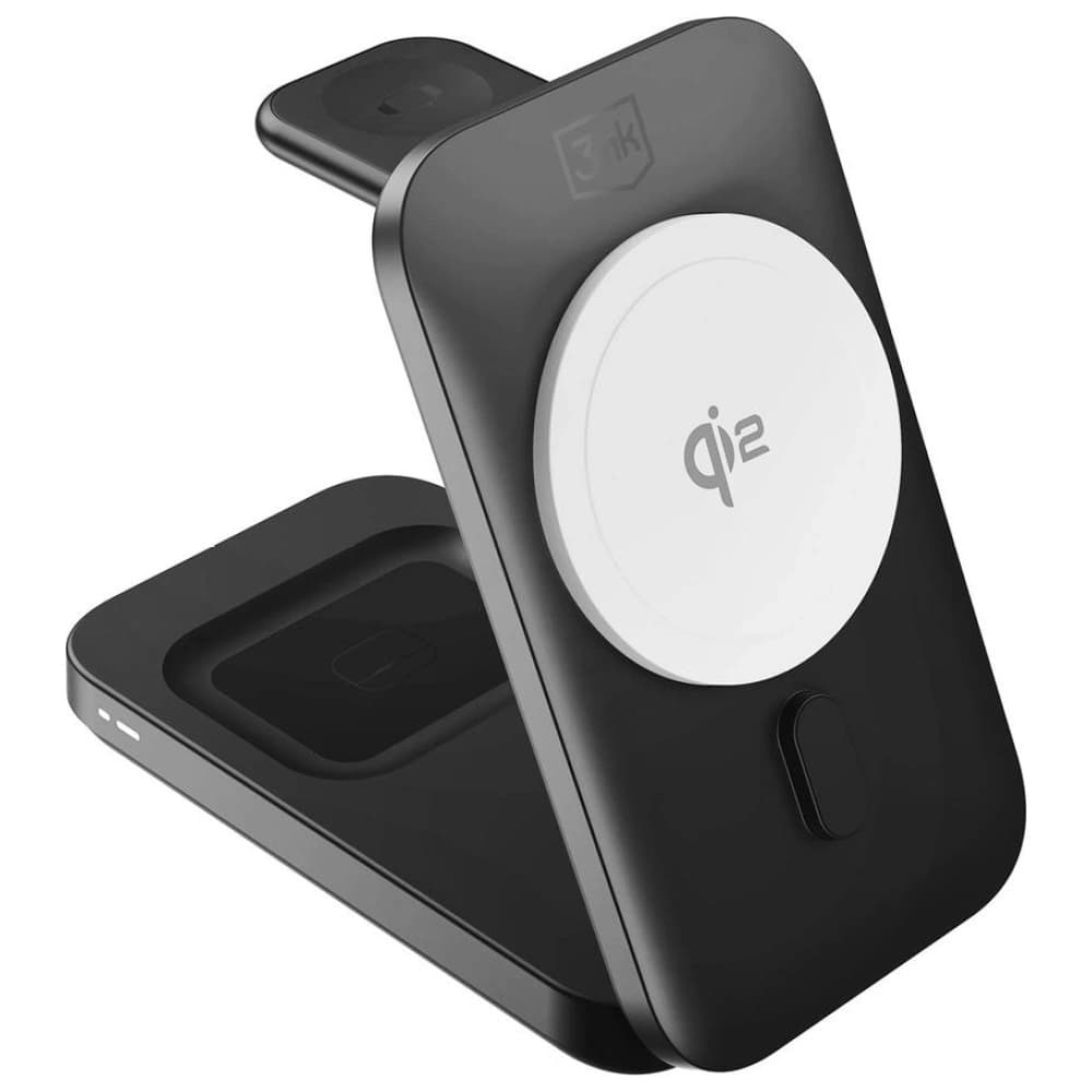3MK MagRocket 3-in-1 15W Qi2 MPP Schwarz Wireless Charger - 4