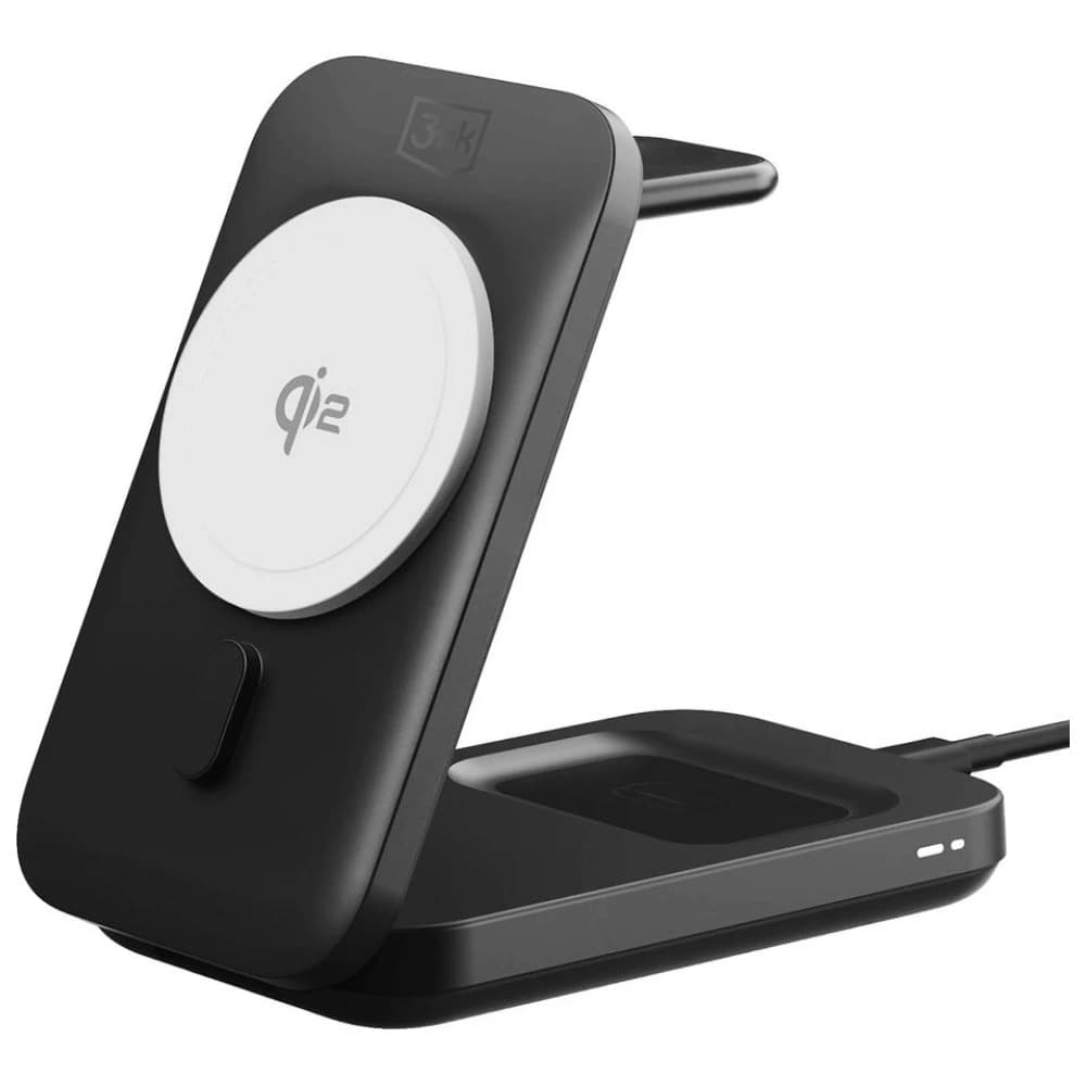 3MK MagRocket 3-in-1 15W Qi2 MPP Schwarz Wireless Charger - 5
