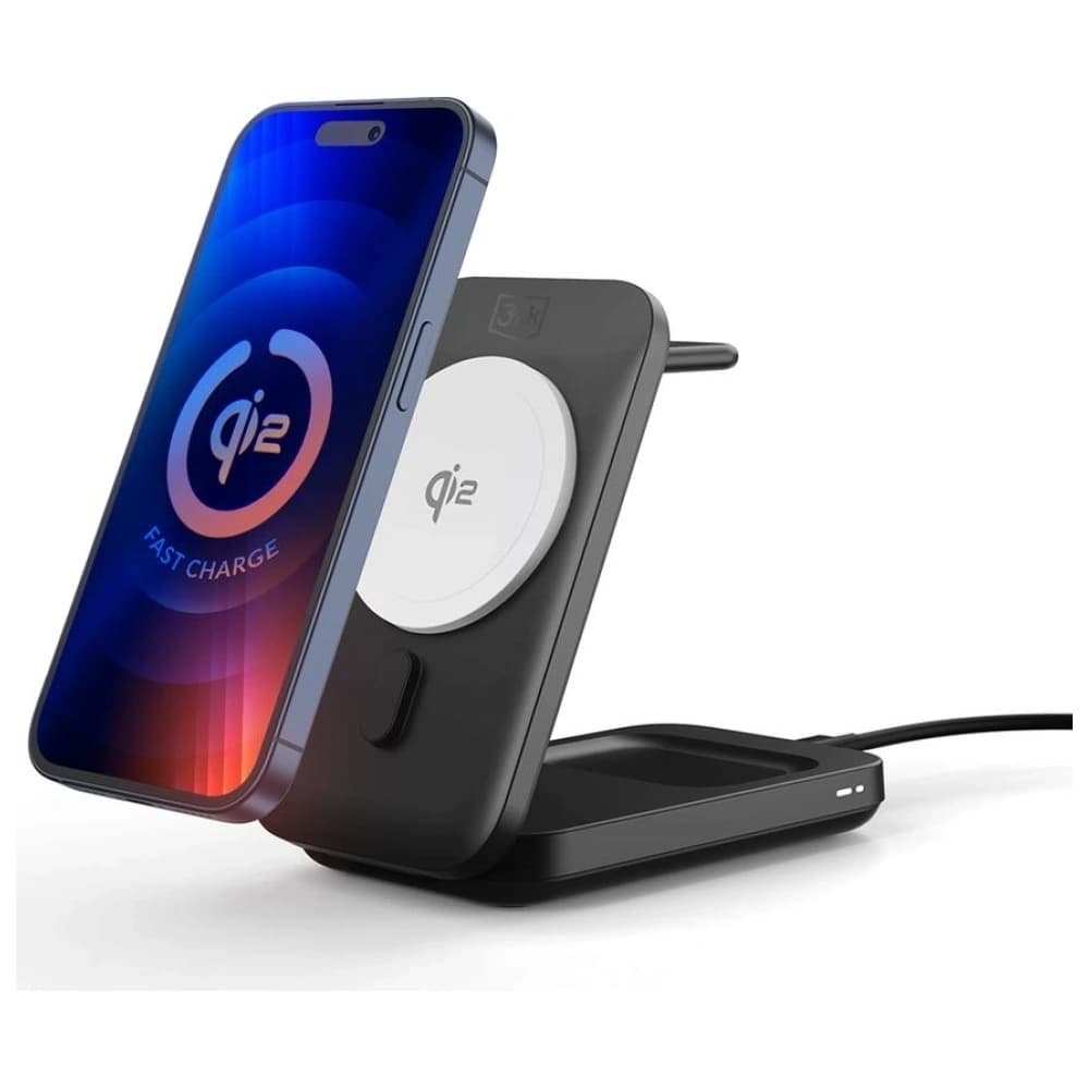 3MK MagRocket 3-in-1 15W Qi2 MPP Schwarz Wireless Charger - 7