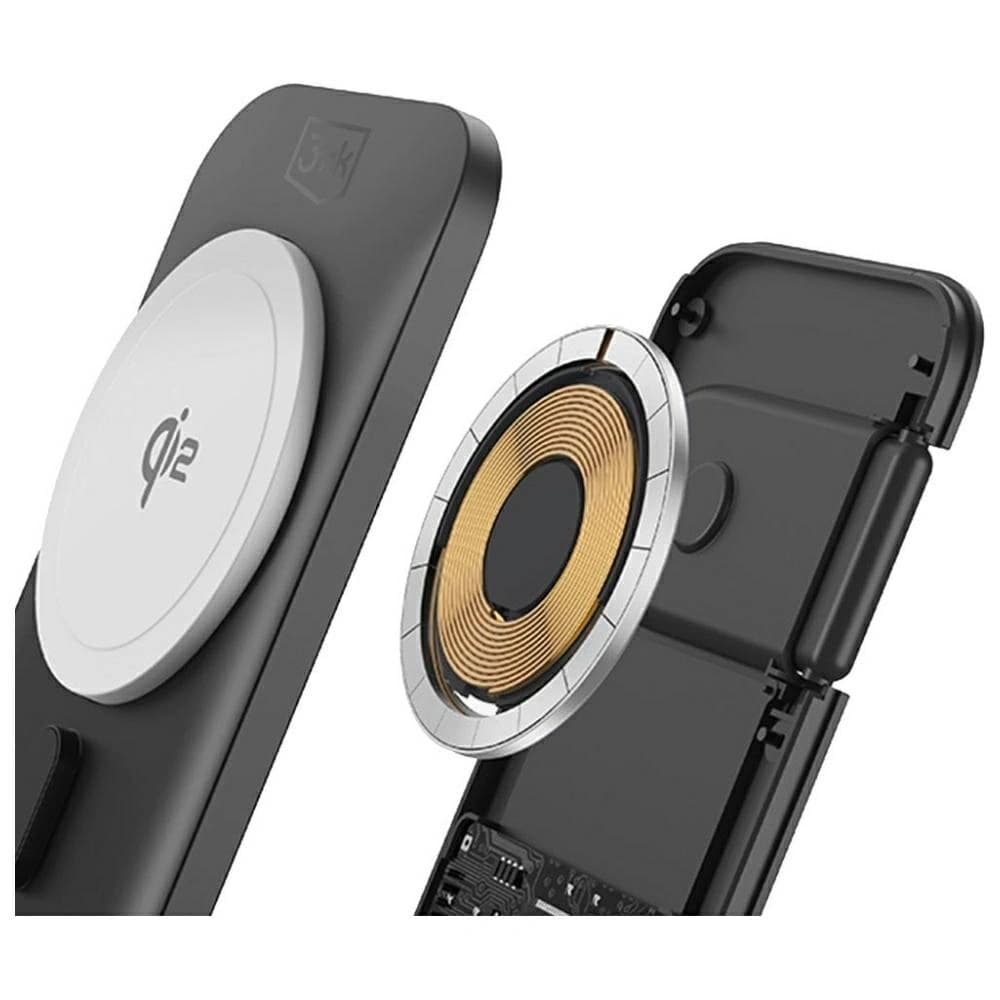 3MK MagRocket 3-in-1 15W Qi2 MPP Schwarz Wireless Charger - 9