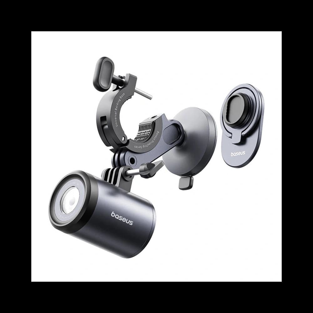 Baseus PrimeTrip 2-in-1 Fahrradhalterung für Handy + 600lm USB-C Taschenlampe (schwarz) - 4