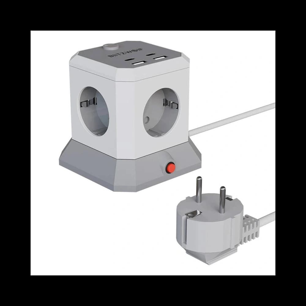 BlitzWolf BW-EC1 napájecí lišta 4xAC, 2xUSB-A, 2xUSB-C - 1