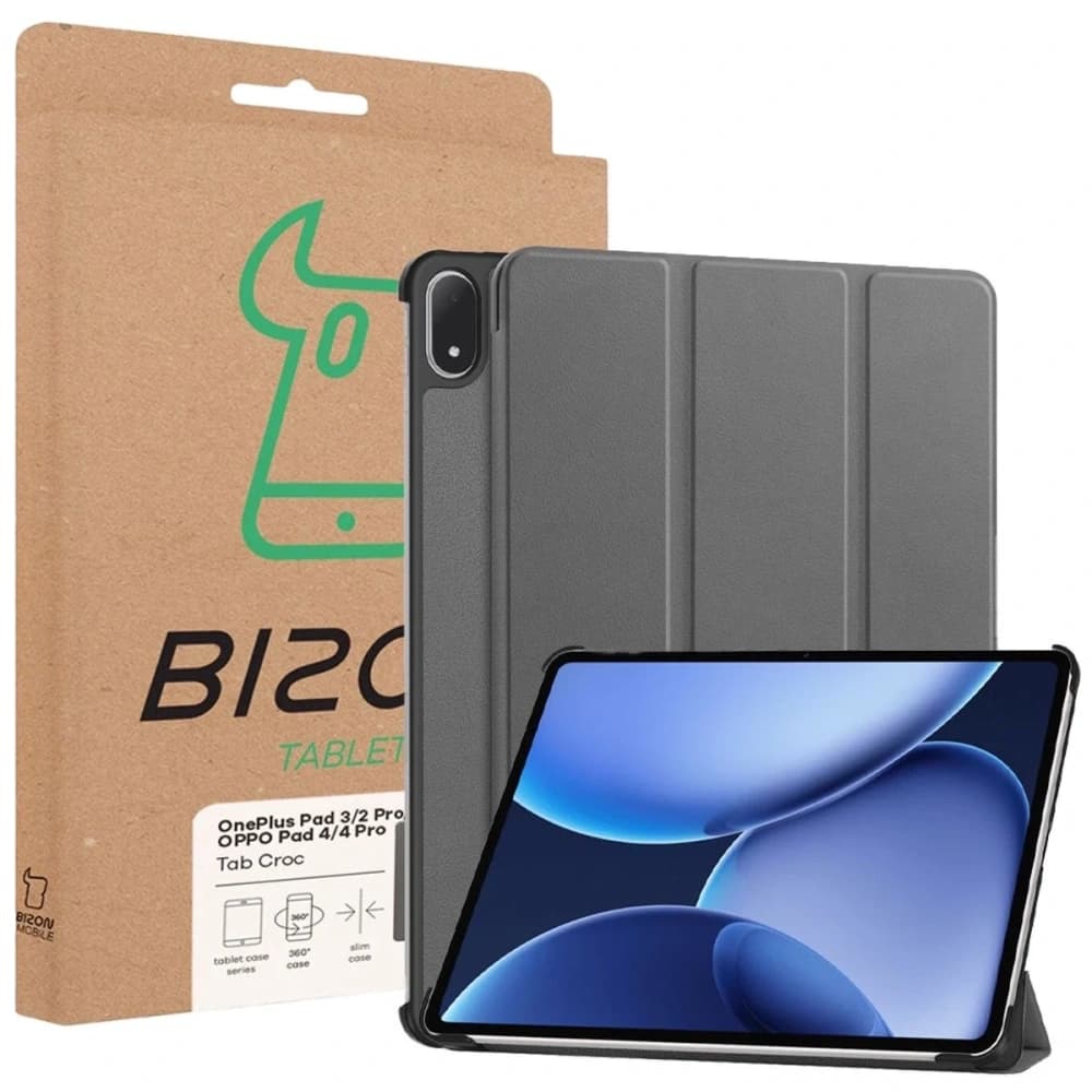 Bizon Case Tab Croc OnePlus Pad 3 / 2 Pro / OPPO Pad 4 / 4 Pro grey - 8