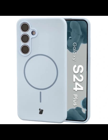Husa moale Bizon cu magnet pentru Samsung Galaxy S24+ Plus, albastră