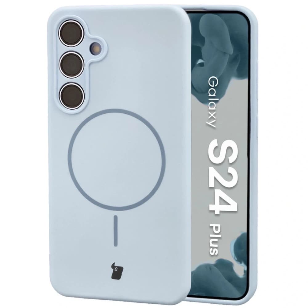 Husa moale Bizon cu magnet pentru Samsung Galaxy S24+ Plus, albastră - 1