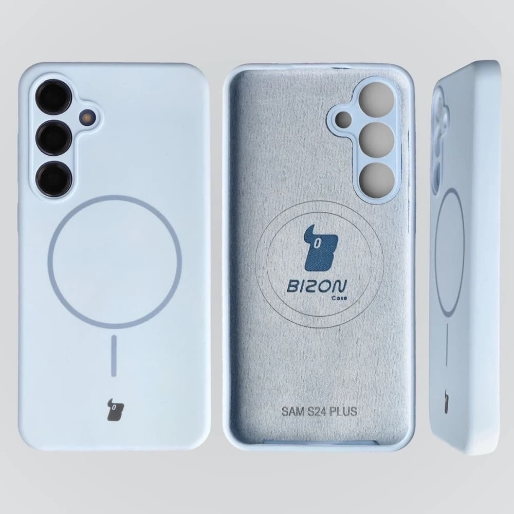 Husa moale Bizon cu magnet pentru Samsung Galaxy S24+ Plus, albastră - 5