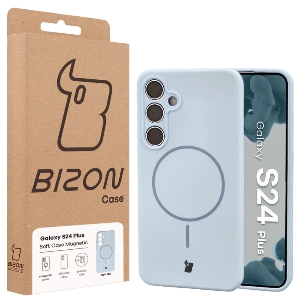 Husa moale Bizon cu magnet pentru Samsung Galaxy S24+ Plus, albastră - 8