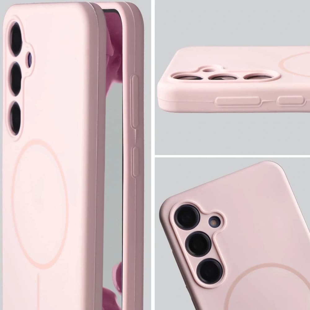 Husa moale Bizon cu magnet pentru Samsung Galaxy S24+ Plus roz deschis - 6