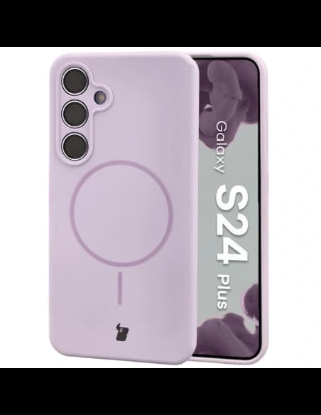 Husa moale Bizon cu magnet pentru Samsung Galaxy S24+ Plus violet deschis