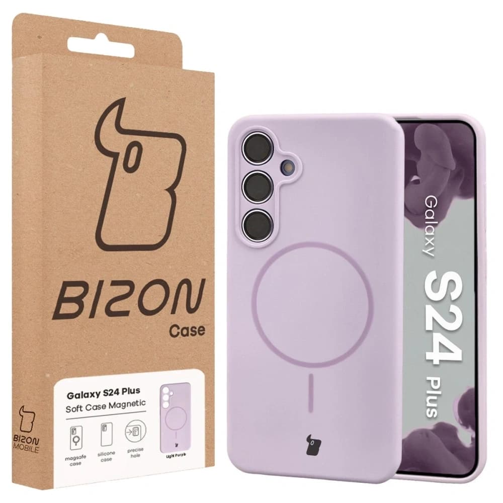 Husa moale Bizon cu magnet pentru Samsung Galaxy S24+ Plus violet deschis - 8