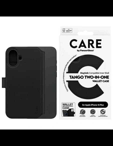 CARE de la PanzerGlass Caracteristică Tango 2in1 Portofel MagSafe Apple iPhone 16 Plus negru