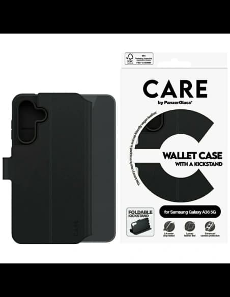CARE von PanzerGlass Feature Wallet Kickstand Samsung Galaxy A36 5G schwarz