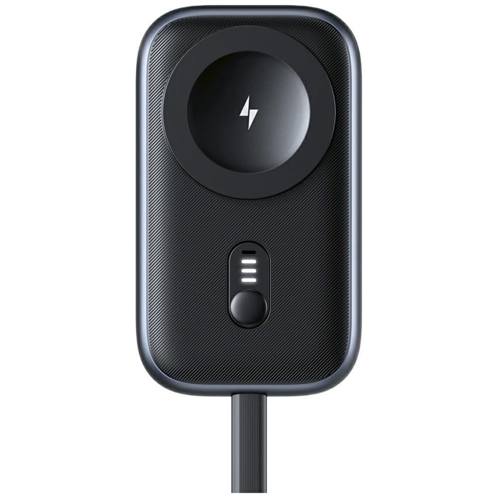 USAMS CD245 2-in-1 Wireless Charger für Apple Watch mit 1200mAh Power Bank + USB-C Kabel Titan - 1