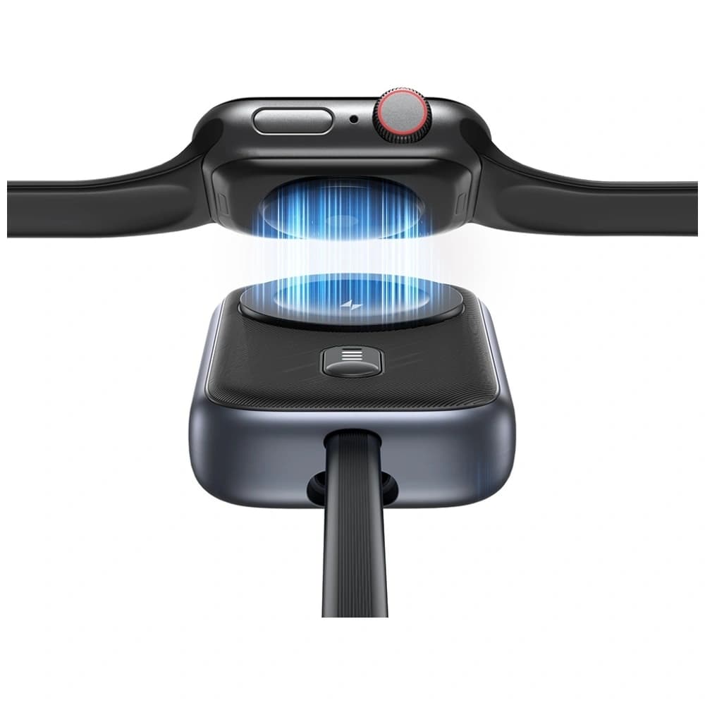 USAMS CD245 2-in-1 Wireless Charger für Apple Watch mit 1200mAh Power Bank + USB-C Kabel Titan - 7