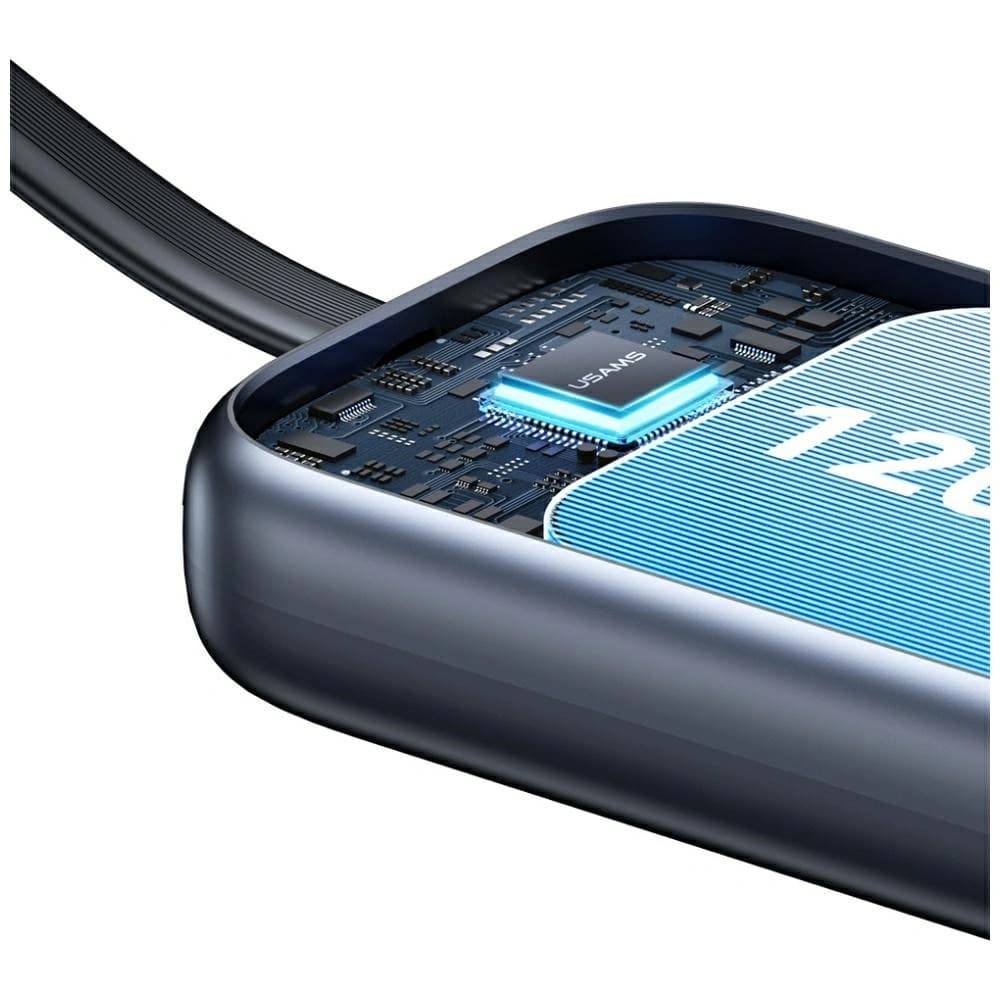 USAMS CD245 2-in-1 Wireless Charger für Apple Watch mit 1200mAh Power Bank + USB-C Kabel Titan - 9