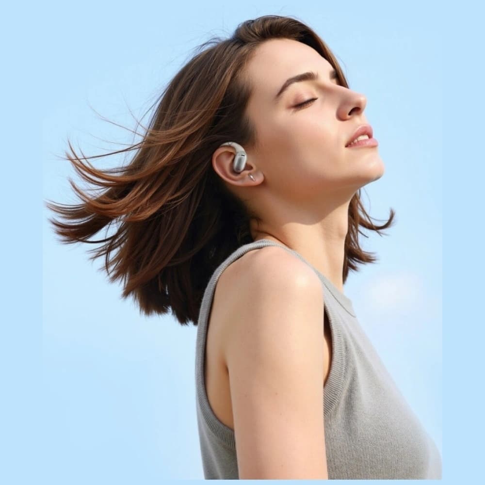 4smarts SkyBuds OWS Bezdrátová sluchátka s otevřeným uchem Bluetooth 5.4 s AI displejem béžová - 8