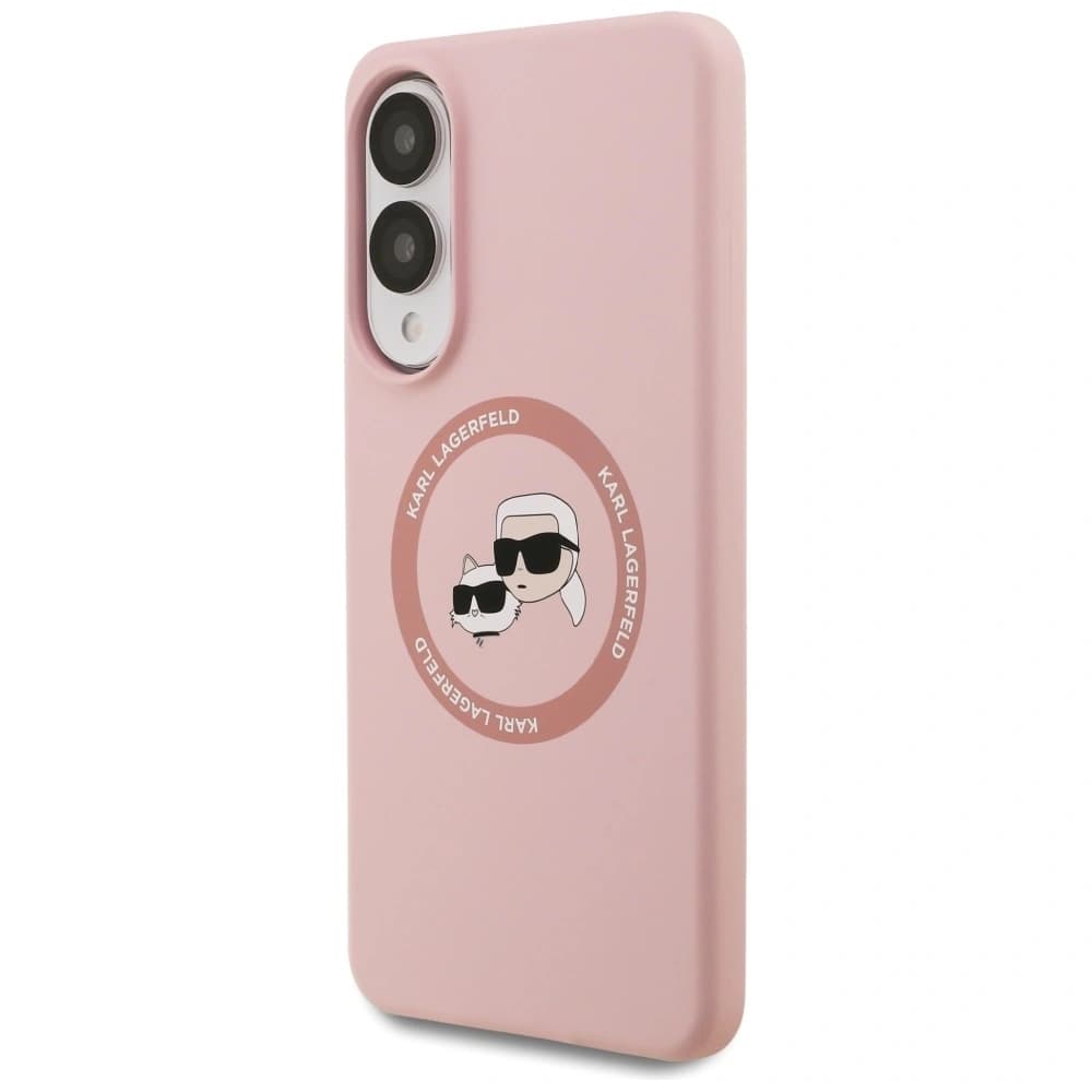 Karl Lagerfeld Silikon-Doppelköpfe und Kreis MagSafe Samsung Galaxy S25 Edge pink - 2