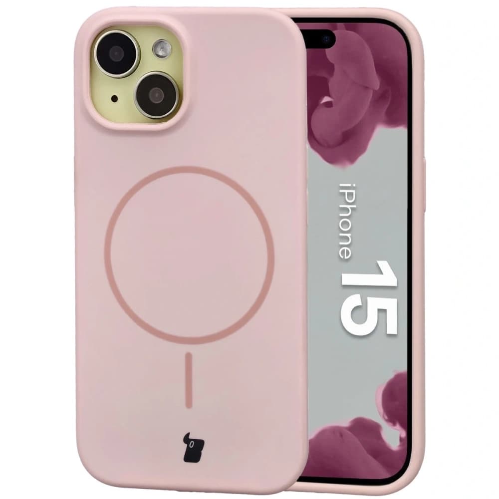 Bizon Soft Case Magnetic Apple iPhone 15 light pink - 1