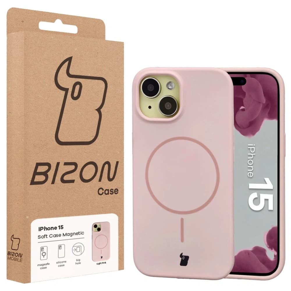 Bizon Soft Case Magnetic Apple iPhone 15 light pink - 8