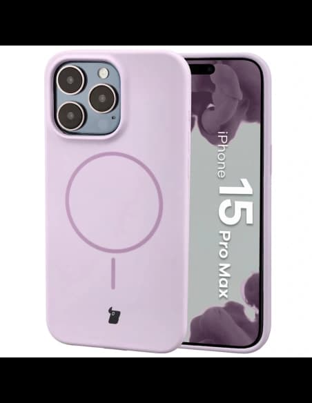 Bizon Soft Case Magnetic Apple iPhone 15 Pro Max világoslila