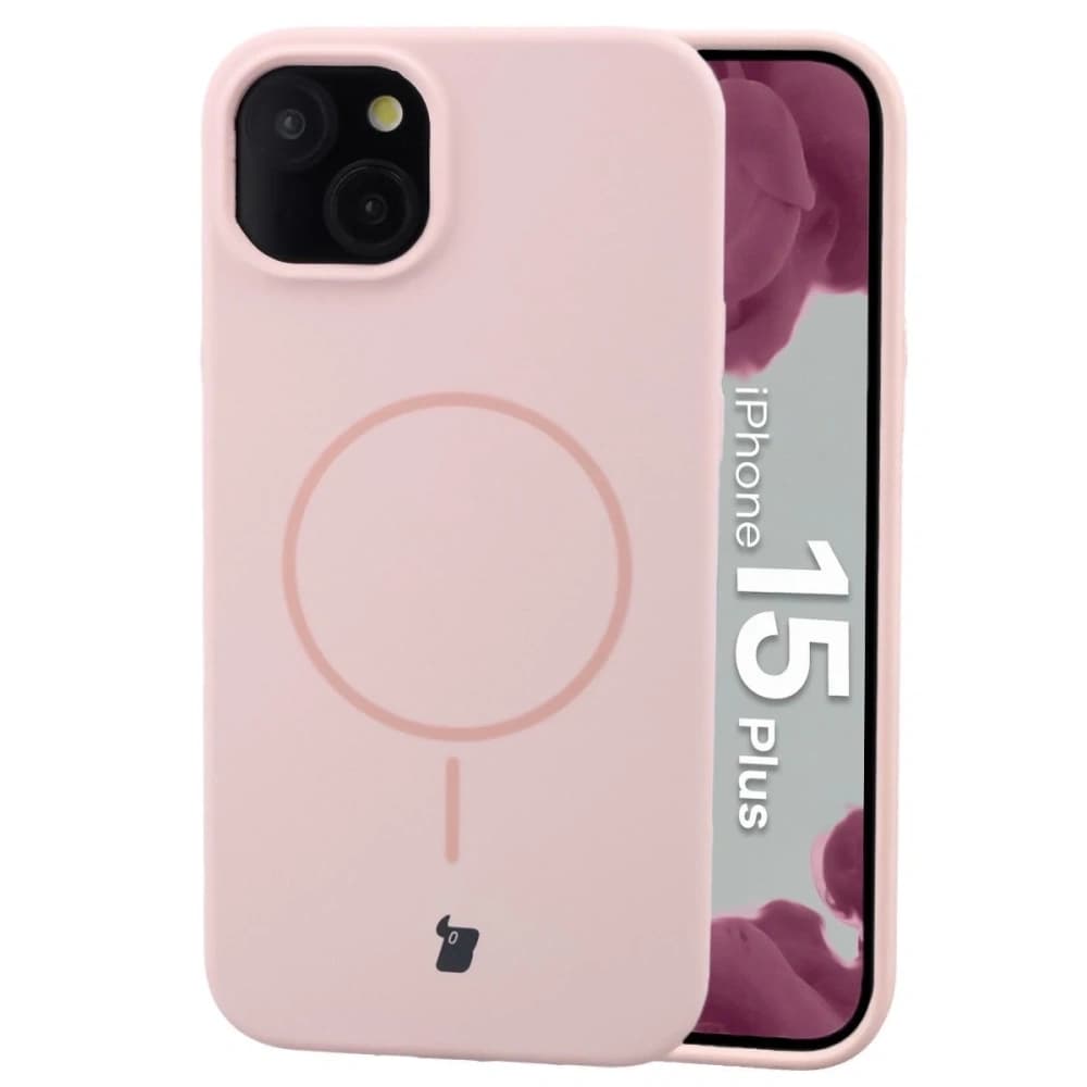 Bizon Soft Case Magnetic Apple iPhone 15 Plus light pink - 1