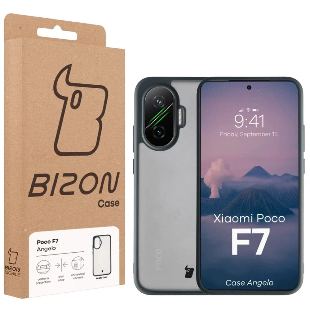 Bizon Case Angelo Xiaomi POCO F7 félig átlátszó szürke kerettel - 6