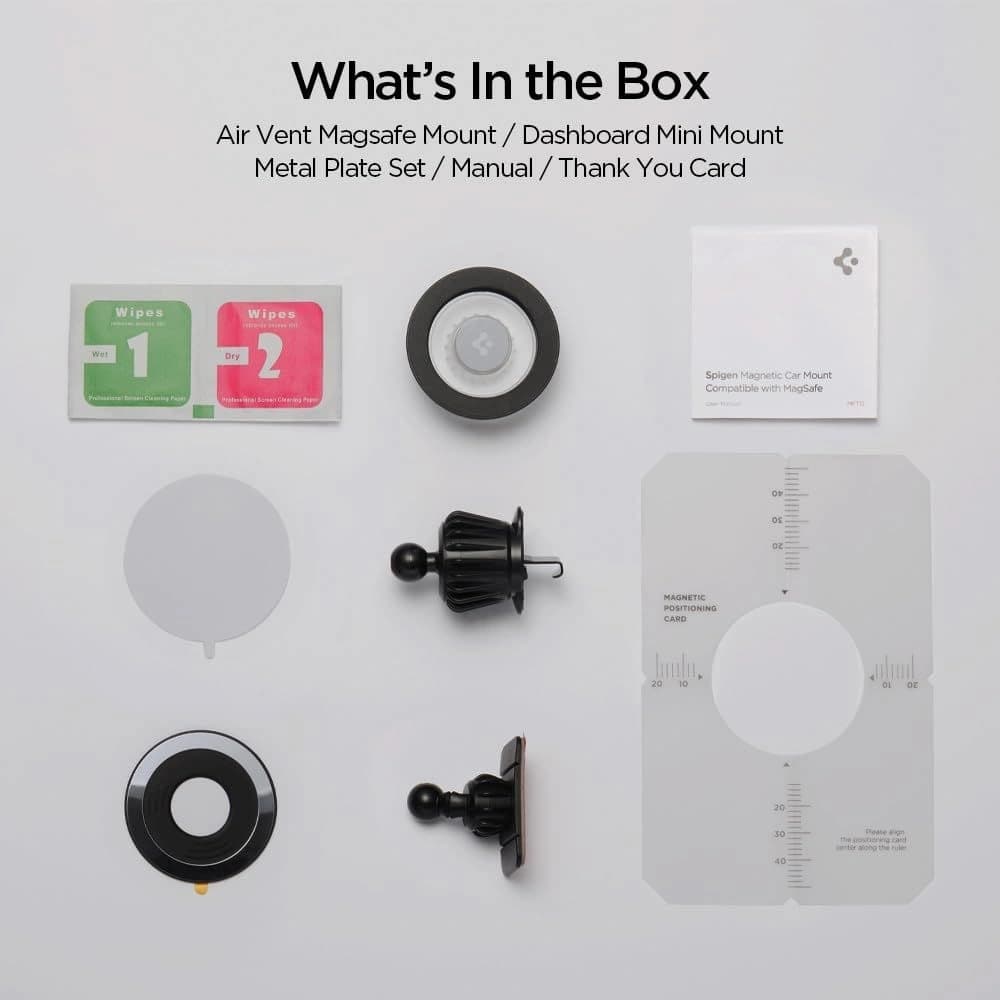 Spigen MFT13 Suport Auto Magnetic MagSafe pentru Bord și Ventilație Argintiu - 11