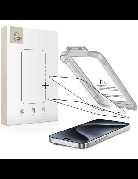 Tech-Protect Quick Set+ Apple iPhone 15 Pro Max Black [2 PACK]
