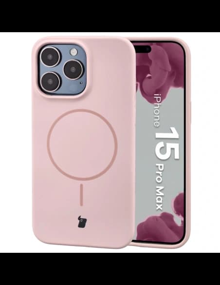 Bizon puha tok mágneses Apple iPhone 15 Pro Max világos rózsaszín