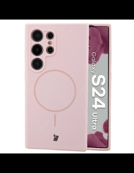 Bizon Soft Case Magnetický Samsung Galaxy S24 Ultra světle růžová