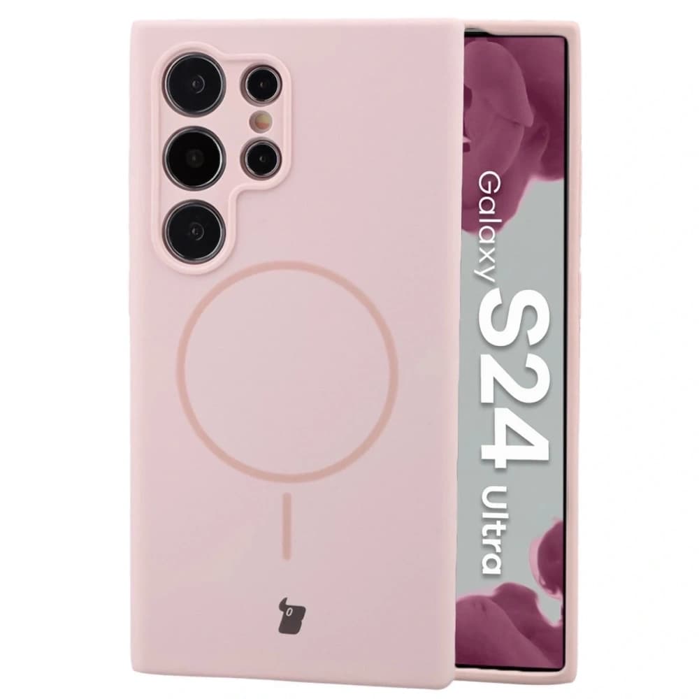 Bizon Soft Case Magnetický Samsung Galaxy S24 Ultra světle růžová - 1