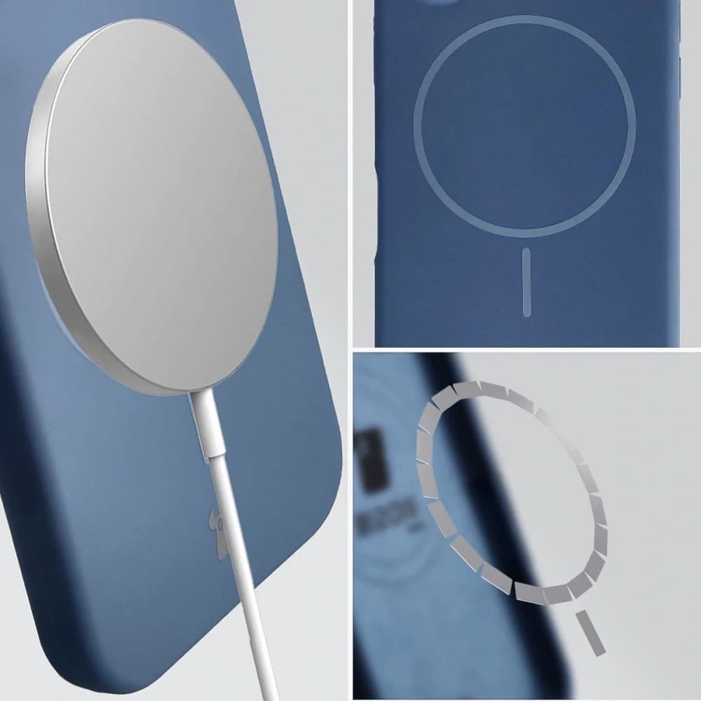 Husă magnetică Bizon Soft pentru Apple iPhone 14 Pro, albastru închis - 4